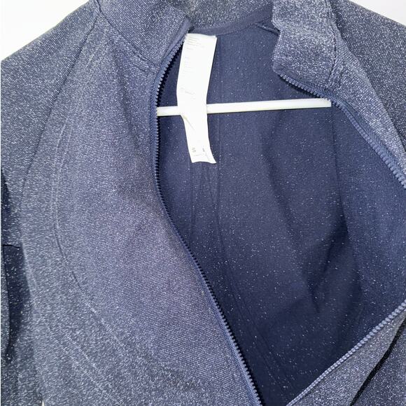 New Fabletics Seamless Lurex Jacket Deep Navy Sparkle size S - Picture 8 of 9